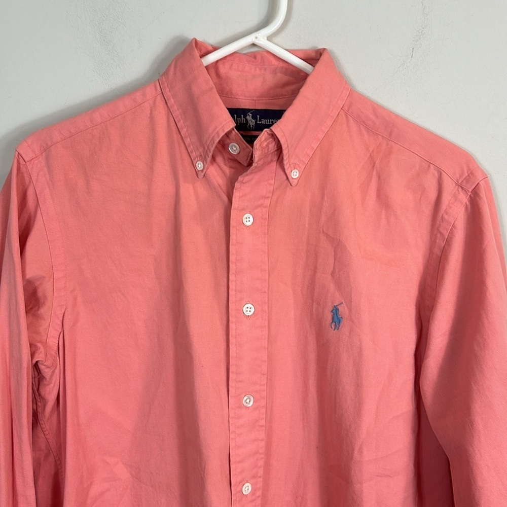 Ralph Lauren blue label pink cotton long sleeve shirt men size small - Picture 2 of 6
